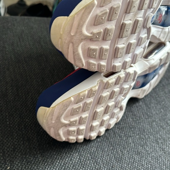 Nike Air Max 95 White Deep Royal Blue Gym Red - Picture 8 of 12